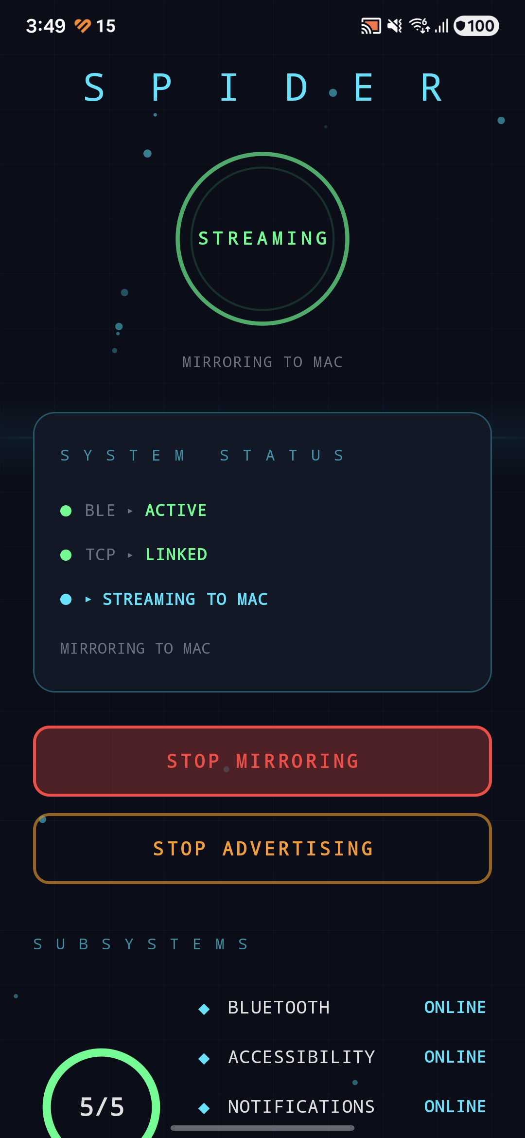 Spider Android app